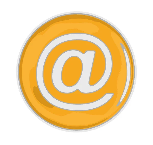Кнопка Знаком Электронной Почты Изображение Пути Обрезки — стоковый вектор