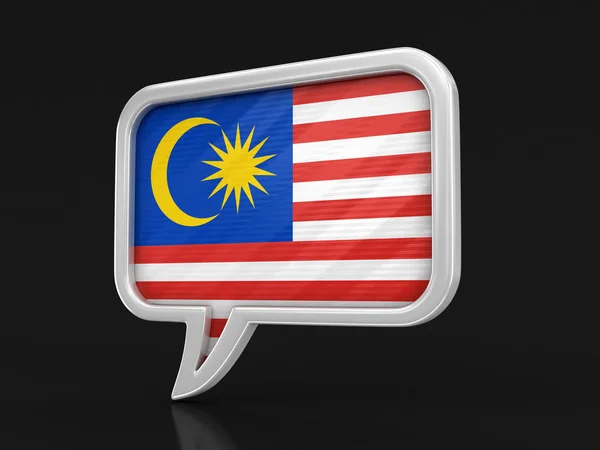 Pratbubbla Med Malaysia Flagga Bild Med Urklippsbana — Stockfoto