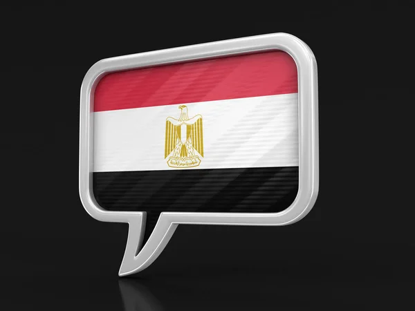Burbuja Del Discurso Con Bandera Egipcia Imagen Con Ruta Recorte — Foto de Stock