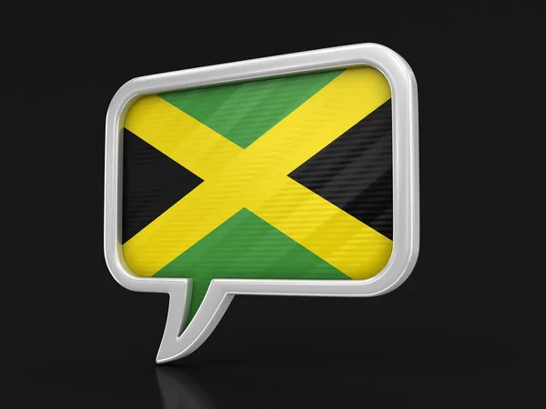 Speech Bubble Jamaican Flag Image Clipping Path — Stock Photo, Image