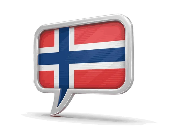 Sprechblase Mit Norwegischer Flagge Bild Mit Ausschnittspfad — Stockvektor