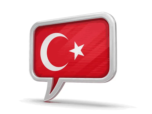 Bolla Discorso Con Bandiera Turca Immagine Con Percorso Ritaglio — Vettoriale Stock