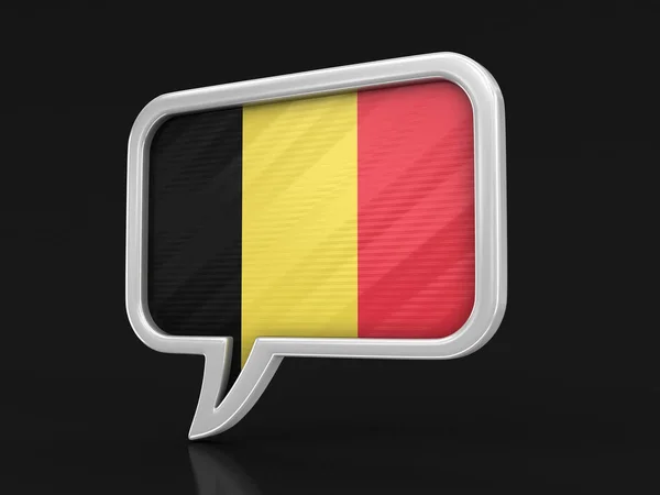 Speech Bubble Belgian Flag Image Clipping Path — Stock Photo, Image