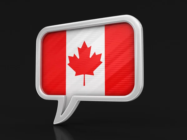 讲话泡泡与加拿大的国旗 图像的剪切路径 — 图库照片