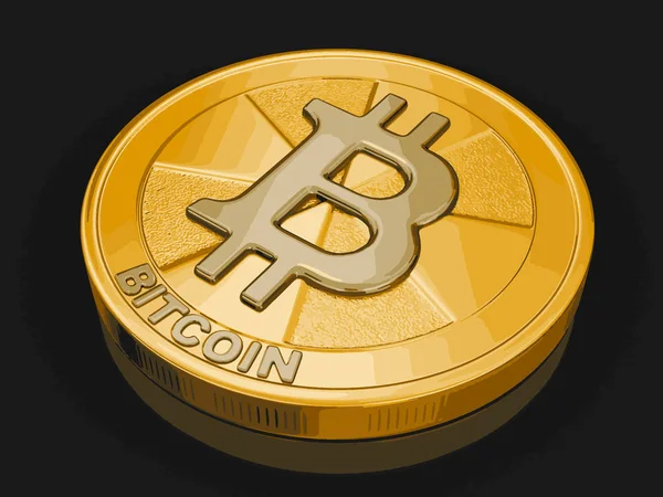 Goldener Bitcoin Bild Mit Ausschnittspfad — Stockvektor