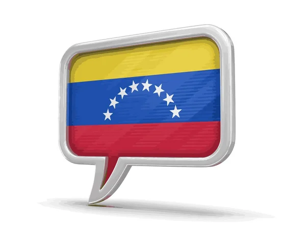 讲话泡沫与委内瑞拉旗子 具有剪切路径的图像 — 图库矢量图片