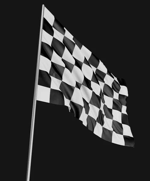 Large Checkered Flag Fabric Surface Texture White Background — Stock Photo, Image