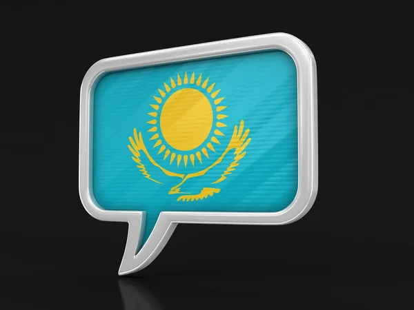 Kazak Bayrak Ile Konuşma Balonu Görüntü Kırpma Yolu Ile — Stok fotoğraf