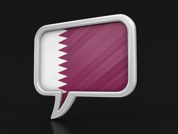 Bolla Discorso Con Bandiera Del Qatar Immagine Con Percorso Ritaglio — Foto Stock