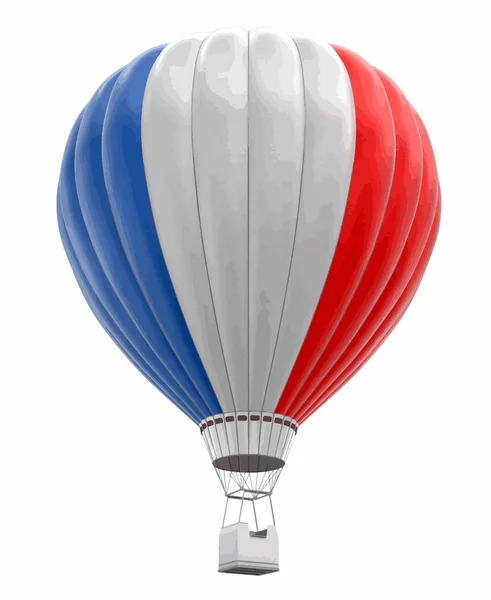 Horkovzdušný Balón Francouzskou Vlajku Obrázek Ořezovou Cestou — Stockový vektor