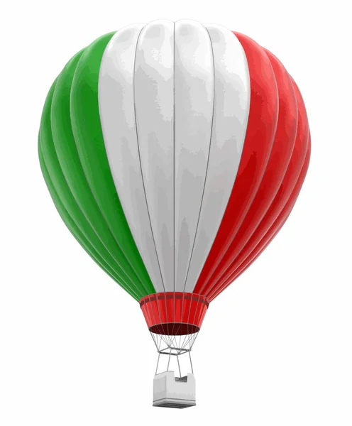 Heißluftballon Mit Italienischer Flagge Bild Mit Ausschnittspfad — Stockvektor