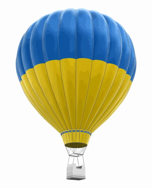 Hete Luchtballon Met Oekraïense Vlag Afbeelding Met Uitknippad — Stockvector