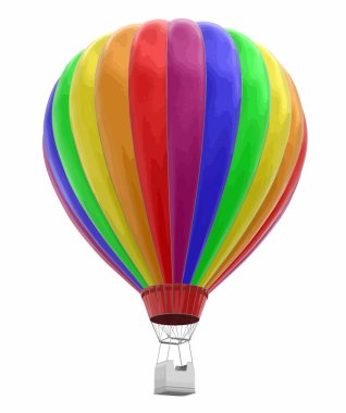 Çok renkli sıcak hava balonu. Görüntü kırpma yolu ile