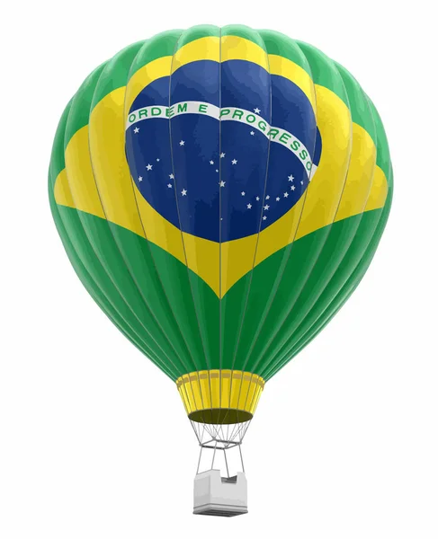 Heißluftballon Mit Brasilianischer Flagge Bild Mit Ausschnittspfad — Stockvektor