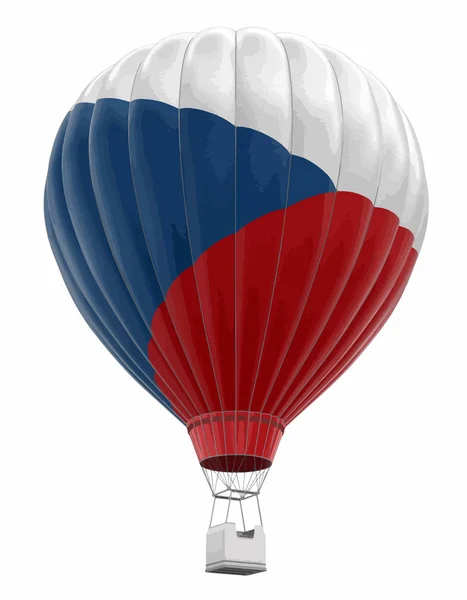 Hot Air Ballon Med Tjekkisk Flag Billede Med Klippesti – Stock-vektor