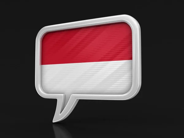 Burbuja Discurso Con Bandera Indonesia Imagen Con Ruta Recorte —  Fotos de Stock