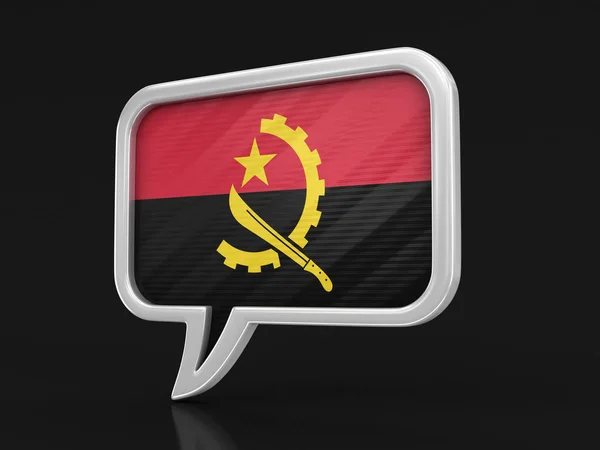 Burbuja Discurso Con Bandera Angola Imagen Con Ruta Recorte —  Fotos de Stock