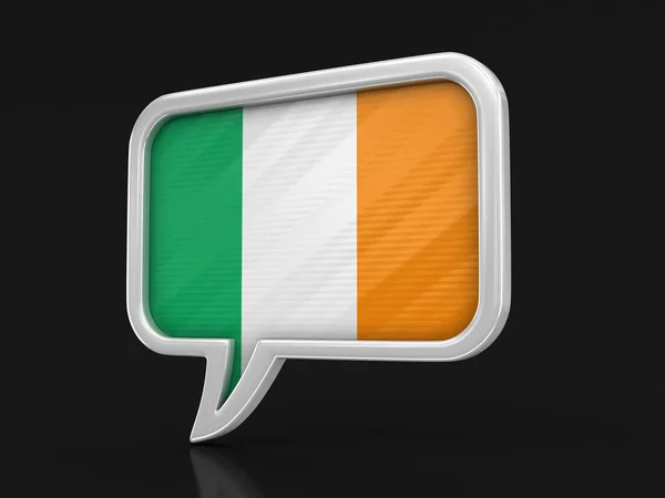 Speech Bubble Irish Flag Image Clipping Path — Stock Photo, Image