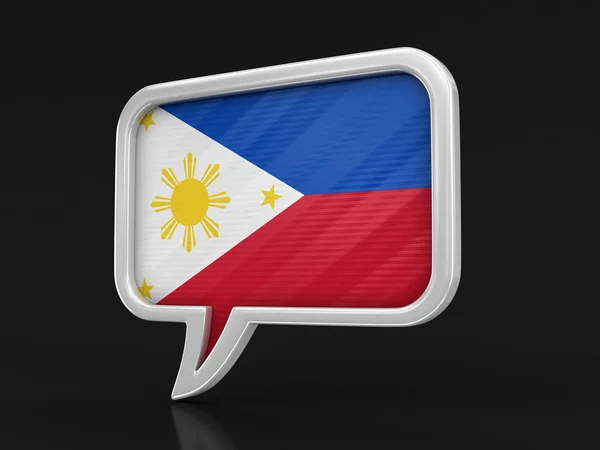 Речевой Пузырь Флагом Филиппин Изображение Пути Обрезки — стоковое фото