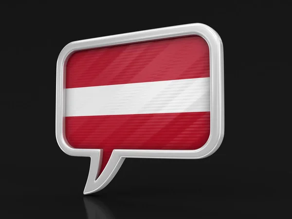 Speech Bubble Latvian Flag Image Clipping Path — Stock Photo, Image