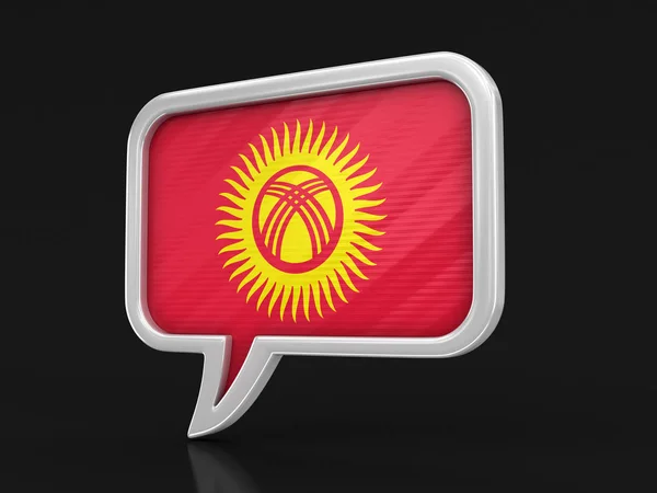キルギスの旗と吹き出し クリッピング パスとイメージ — ストック写真