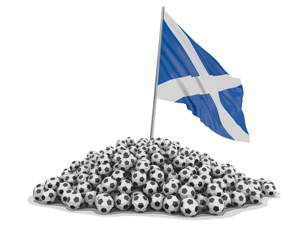 Soccer Footballs Scottish Flag Image Clipping Path — Stock Vector