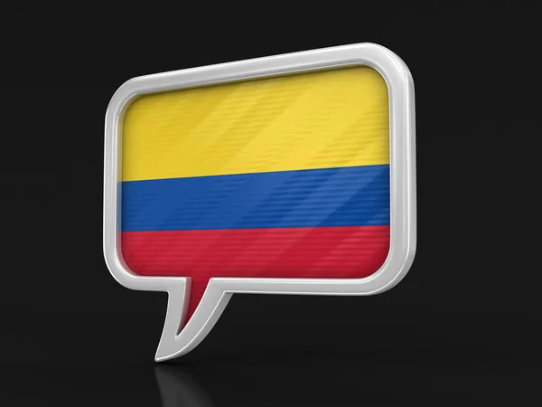 Bolha Fala Com Bandeira Colombiana Imagem Com Caminho Recorte — Fotografia de Stock