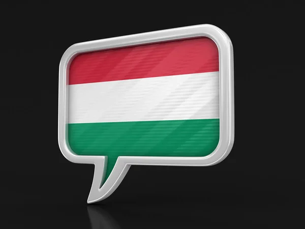 Beszéd Buborék Magyar Zászló Kép Vágógörbe — Stock Fotó