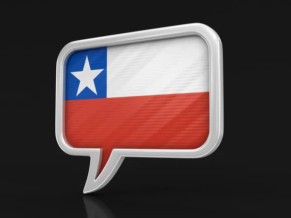 Speech Bubble Chilean Flag Image Clipping Path — Stock Photo, Image