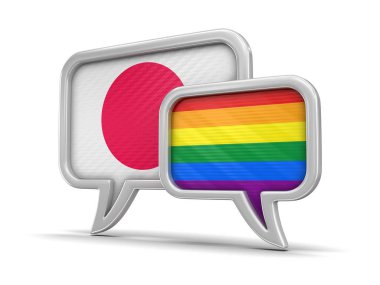 Konuşma balonları bayraklı. Görüntü kırpma yolu ile