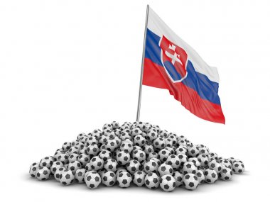 Slovak bayrak ile futbol topu. Görüntü kırpma yolu ile