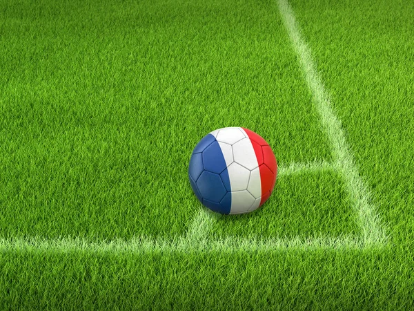 Fußball Mit Französischer Flagge — Stockfoto