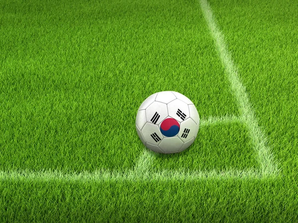 Футбол Флагом Южной Кореи — стоковое фото