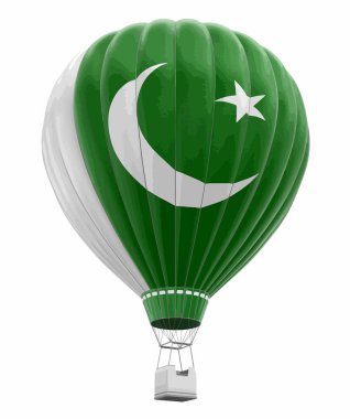 Pakistan bayrağı ile sıcak hava balonu. Görüntü kırpma yolu ile