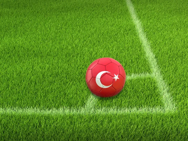 Футбол Турецким Флагом — стоковое фото