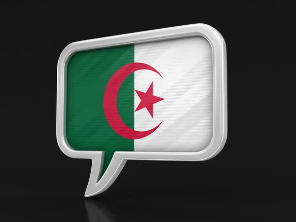 Speech Bubble Algerian Flag Image Clipping Path — Stock Photo, Image