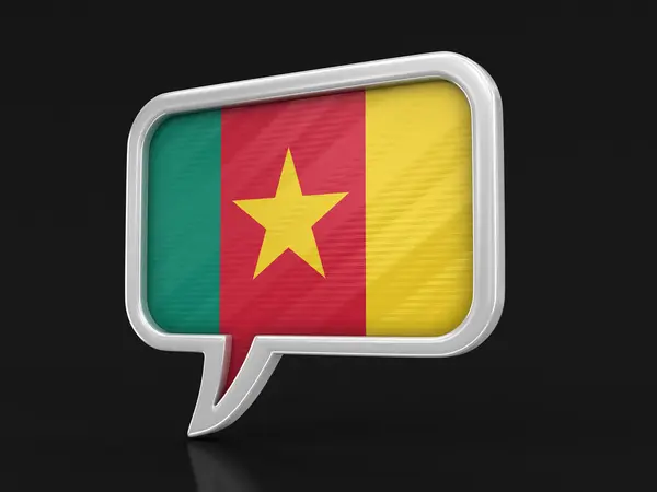 Speech Bubble Cameroon Flag Image Clipping Path — Stock Photo, Image