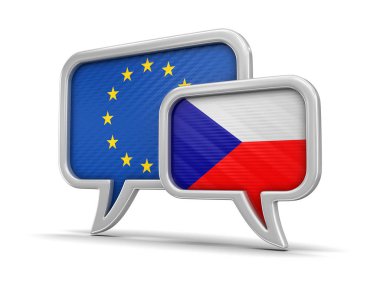 Konuşma balonları bayraklı. Görüntü kırpma yolu ile