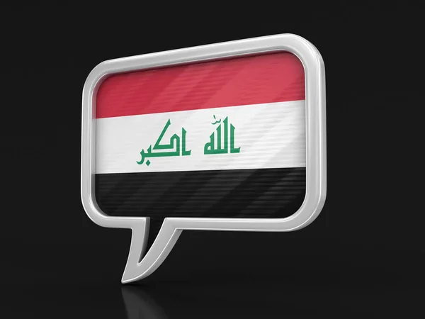 Bolha Discurso Com Bandeira Iraque Imagem Com Caminho Recorte — Fotografia de Stock