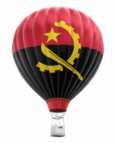 Hot Air Balloon Angolan Flag Image Clipping Path — Stock Vector