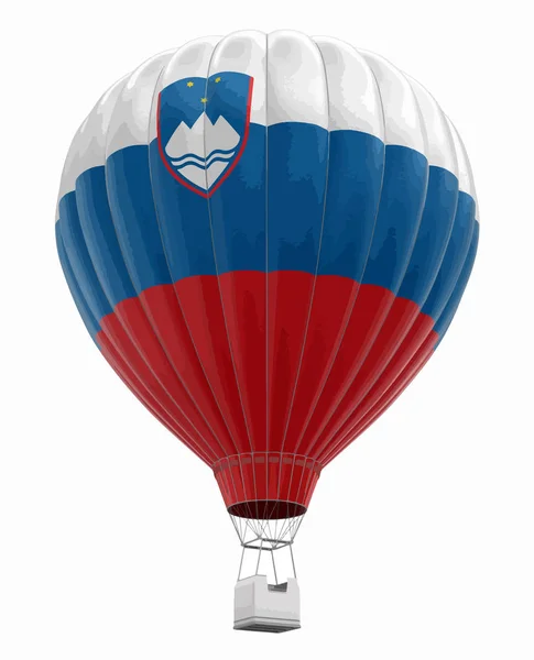 スロベニア語フラグを指定して 熱気球 クリッピング パスとイメージ — ストックベクタ