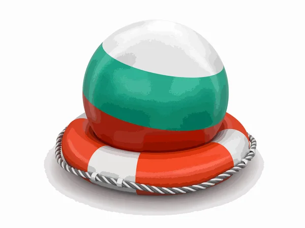 Boll Med Bulgariska Flaggan Livboj Bild Med Urklippsbana — Stock vektor