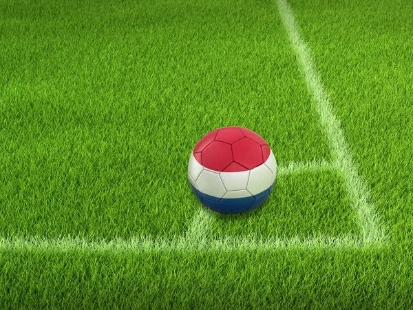 Futebol Futebol Com Bandeira Dos Países Baixos — Fotografia de Stock