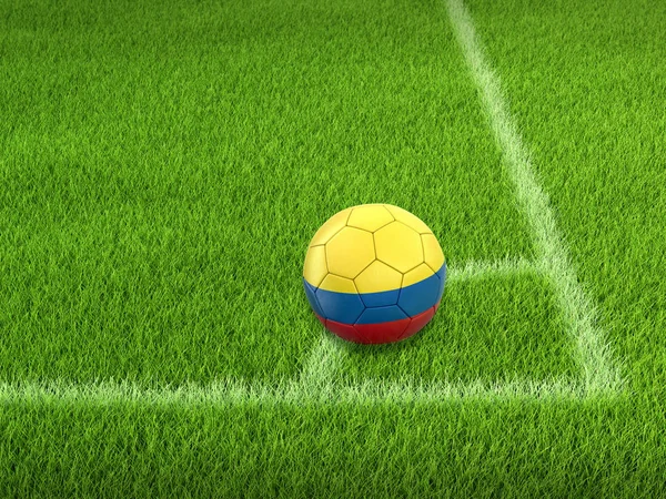 Soccer football with Colombian flag