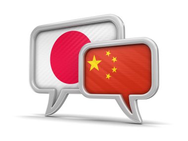 Konuşma balonları bayraklı. Görüntü kırpma yolu ile