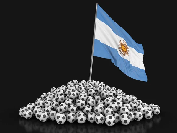 Soccer Footballs Argentinian Flag Image Clipping Path — Stock Photo, Image