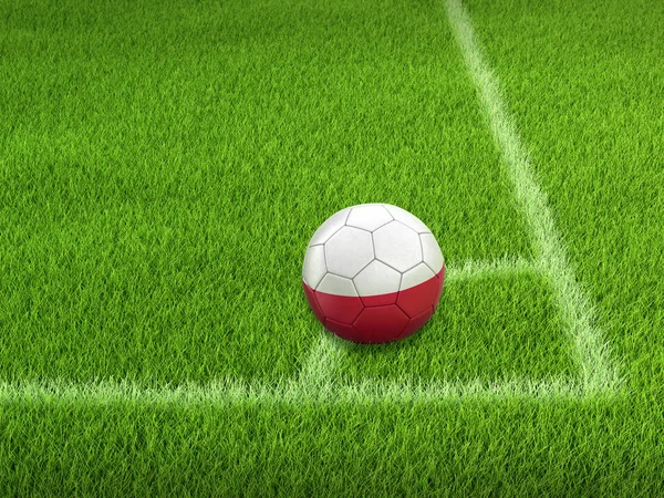 Futebol Futebol Com Bandeira Polaca — Fotografia de Stock