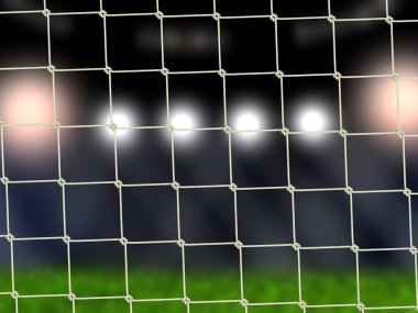 Yeşil çim sahası ile ızgara