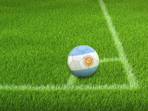 Футбол Флагом Аргентины — стоковое фото
