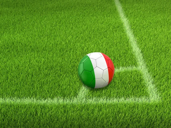 Футбол Итальянским Флагом — стоковое фото